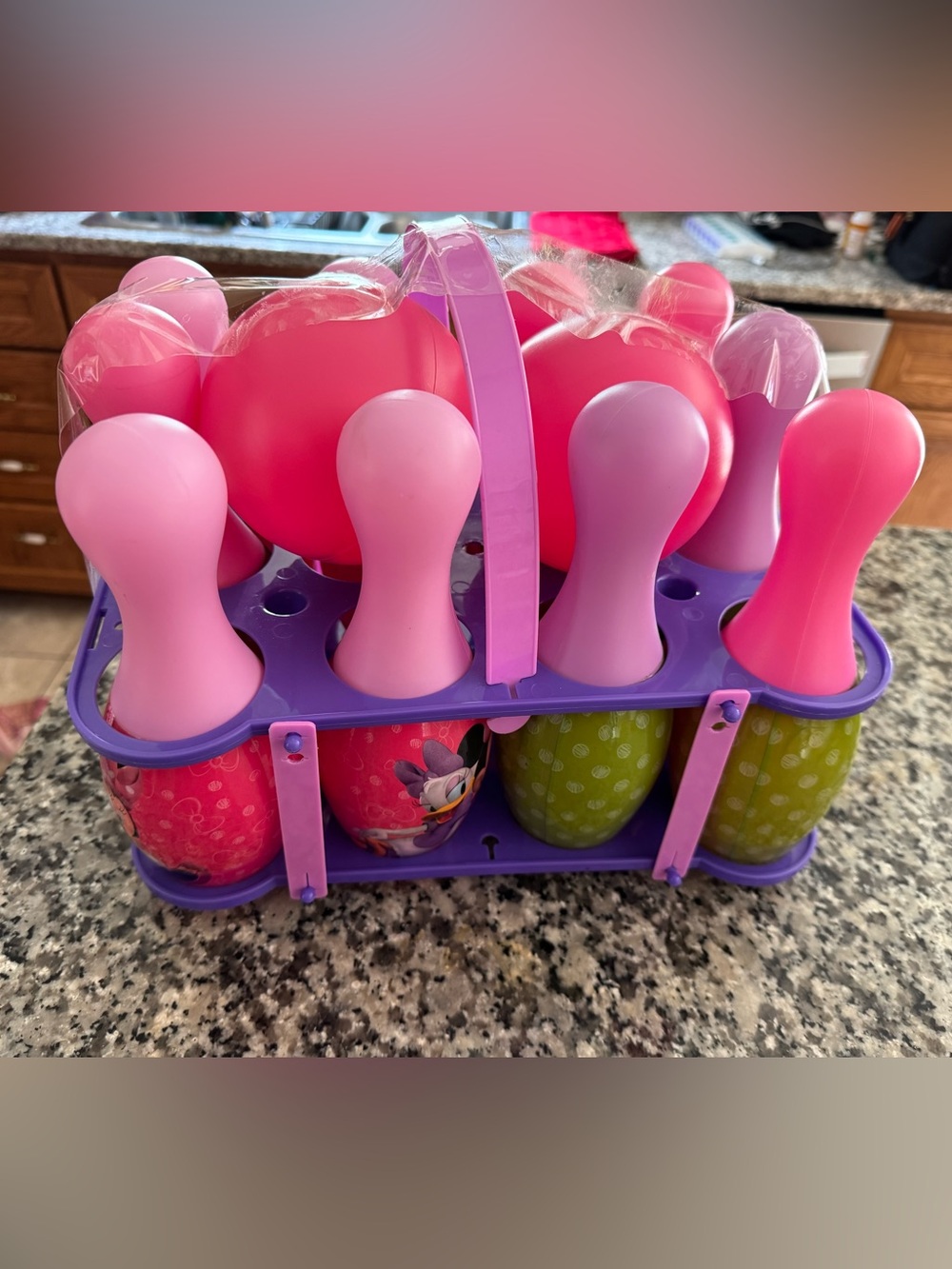 Disney Minnie Mickey Mouse Kids Pink & Purple Bowling Set with Minnie Accent